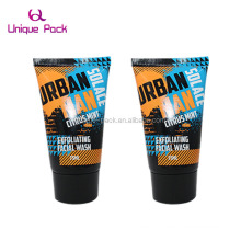 80ml men face wash plastic cosmetic empty packaging tube with flip top cap